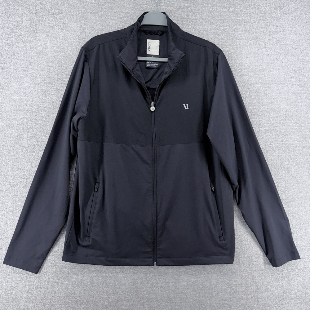 Vuori Sunday Elements Track Jacket Men Size Large Black Full Zip